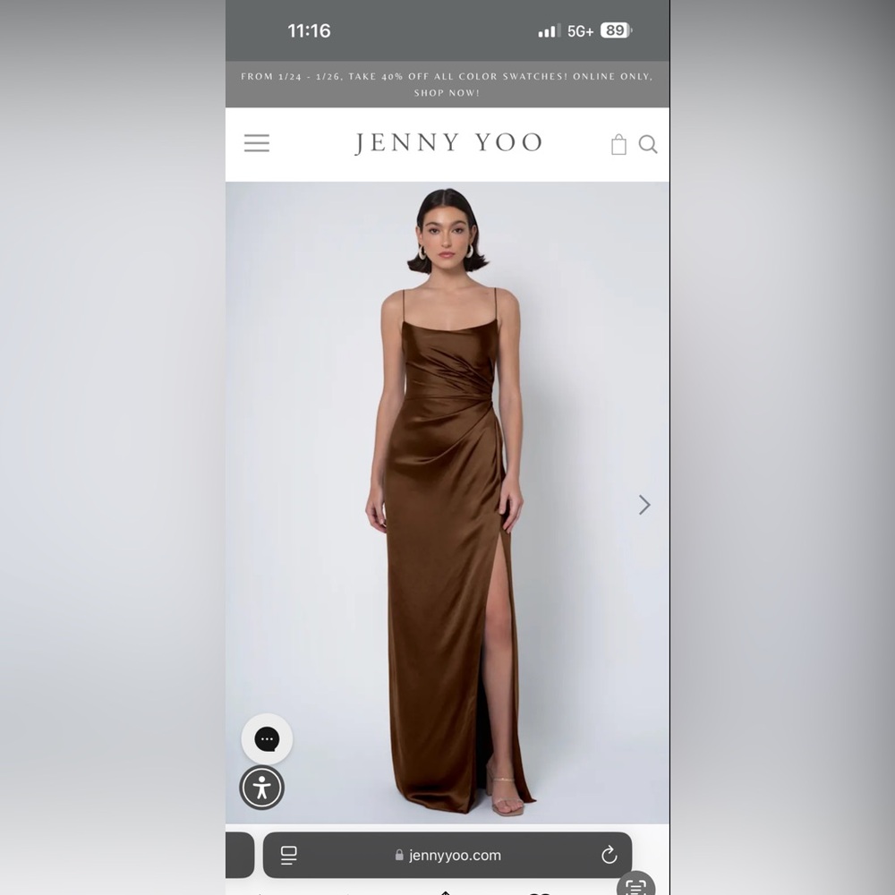 Jenny Yoo Chocolate Satin Dress